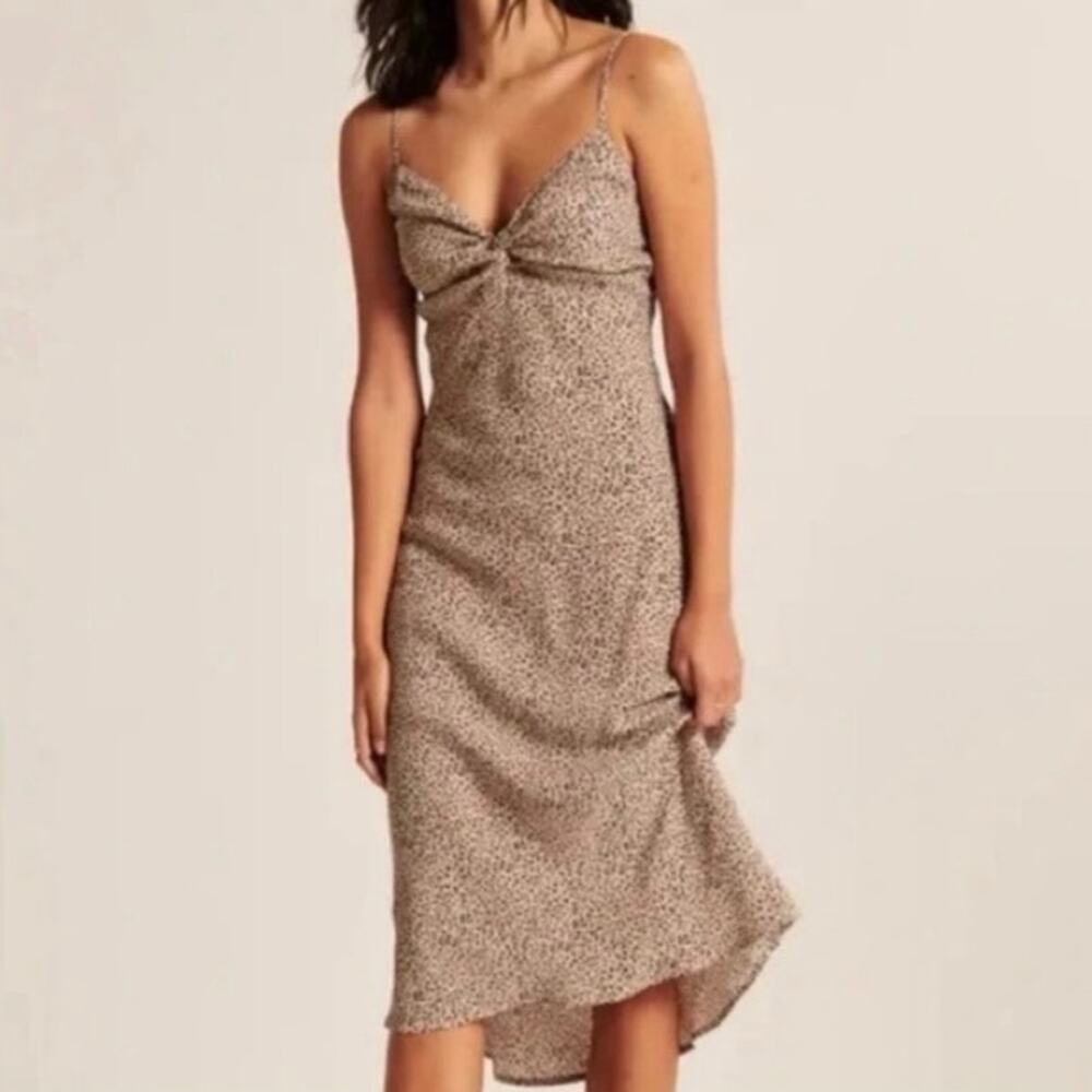 Abercrombie & Fitch Twist Front Animal Print Midi Dress XL
